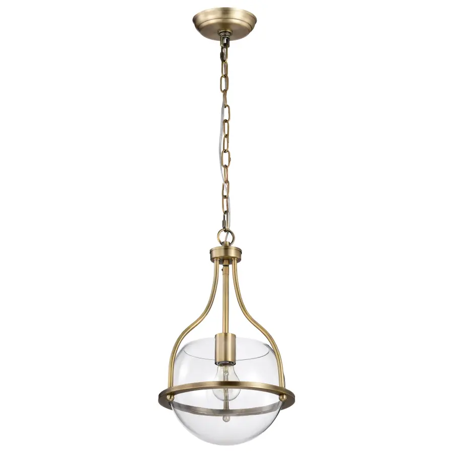 Amado 1-Light Pendant in Vintage Brass with Clear Glass - Image 5