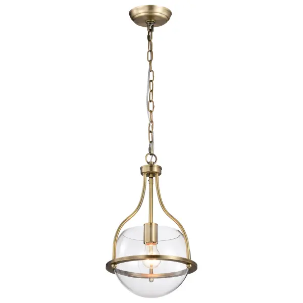 Amado 1-Light Pendant in Vintage Brass with Clear Glass - Image 6