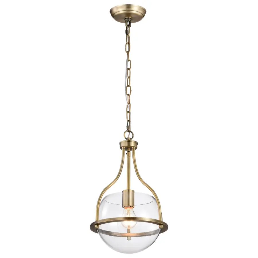 Amado 1-Light Pendant in Vintage Brass with Clear Glass - Image 6