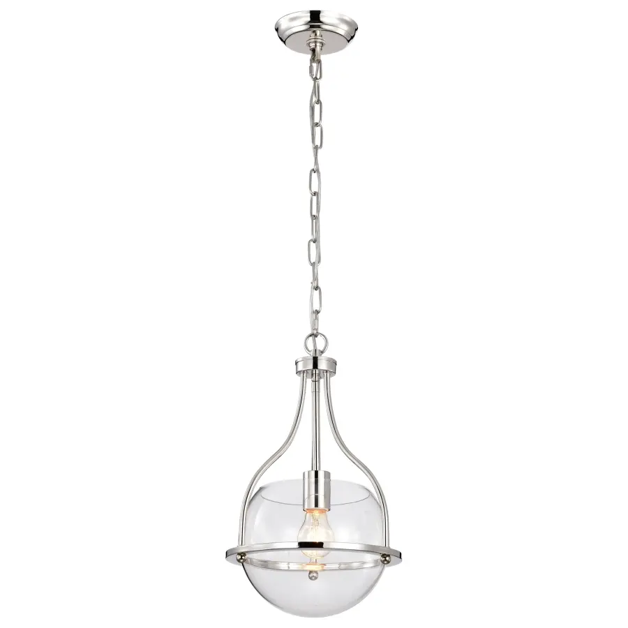 Amado 1-Light Pendant in Polished Nickel with Clear Glass - Image 2