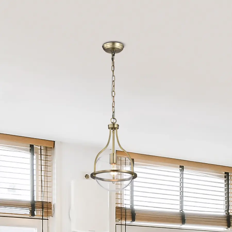 Amado 1-Light Pendant in Polished Nickel with Clear Glass - Image 15
