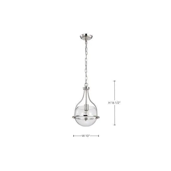 Amado 1-Light Pendant in Polished Nickel with Clear Glass - Image 16
