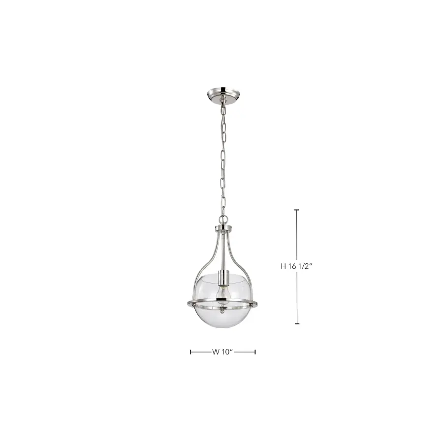 Amado 1-Light Pendant in Polished Nickel with Clear Glass - Image 16