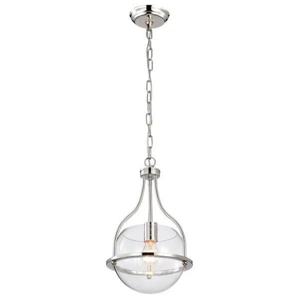 Amado 1-Light Pendant in Polished Nickel with Clear Glass - Image 4