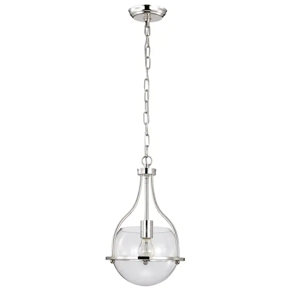 Amado 1-Light Pendant in Polished Nickel with Clear Glass - Image 5