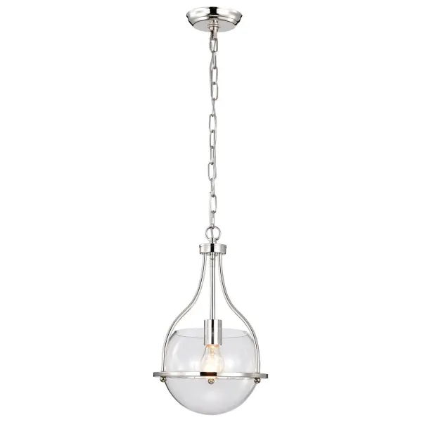 Amado 1-Light Pendant in Polished Nickel with Clear Glass - Image 6