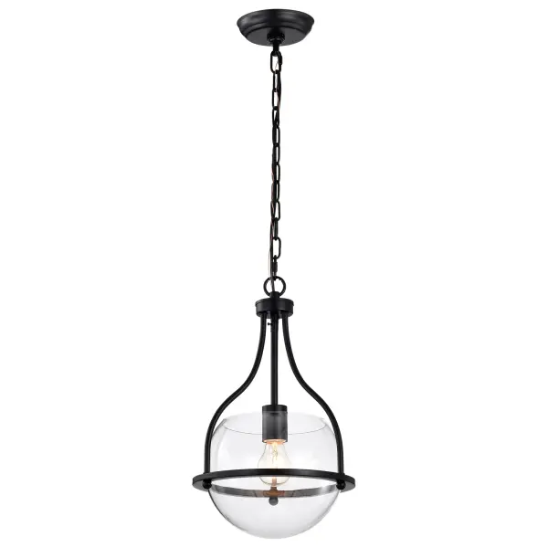 Amado 1-Light Pendant in Matte Black with Clear Glass - Image 2