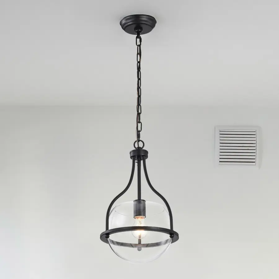 Amado 1-Light Pendant in Matte Black with Clear Glass - Image 16