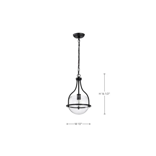 Amado 1-Light Pendant in Matte Black with Clear Glass - Image 17