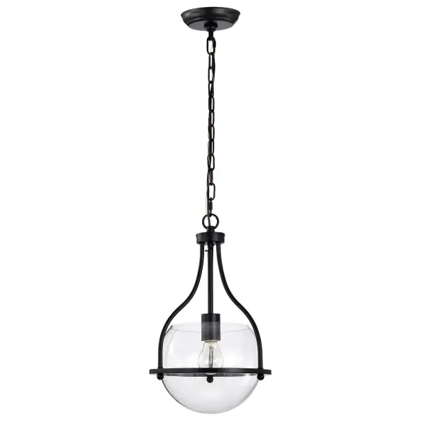 Amado 1-Light Pendant in Matte Black with Clear Glass - Image 3
