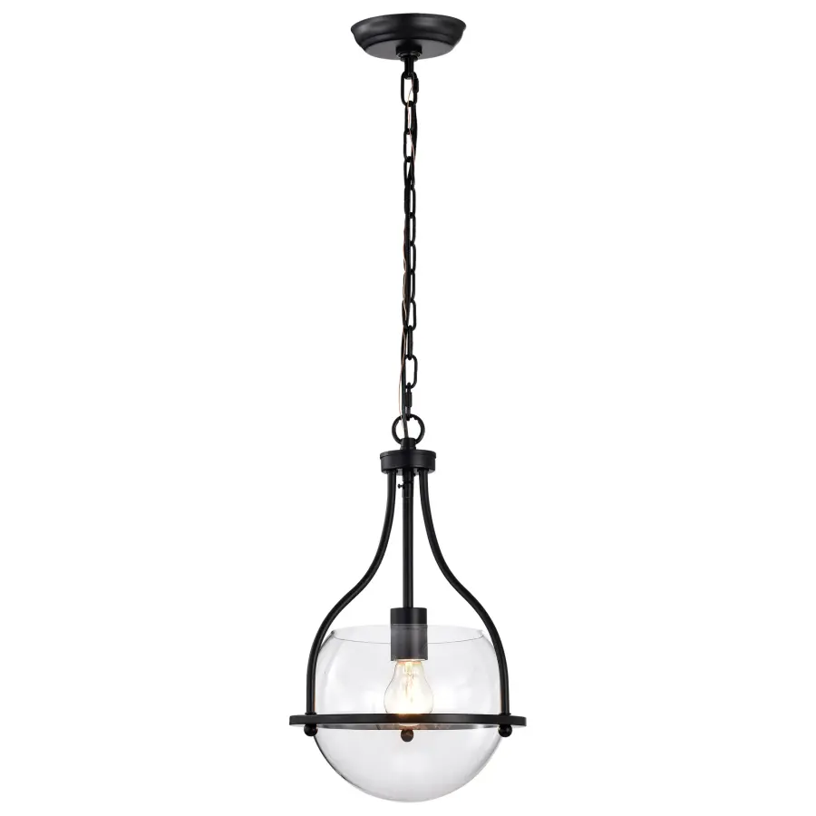 Amado 1-Light Pendant in Matte Black with Clear Glass - Image 4