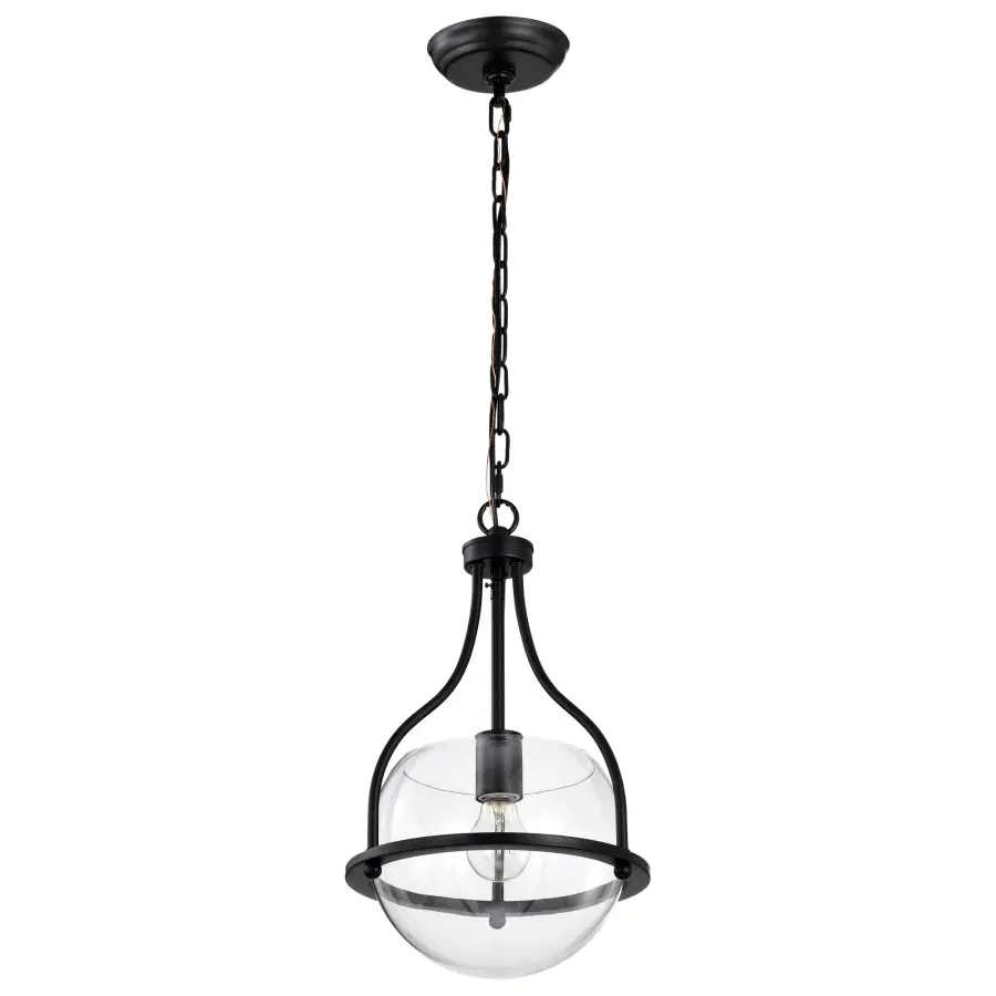 Amado 1-Light Pendant in Matte Black with Clear Glass - Image 5