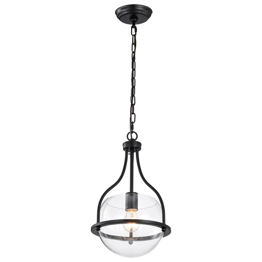 Amado 1-Light Pendant in Matte Black with Clear Glass - Image 6
