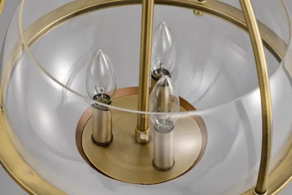 Amado 3-Light Pendant in Vintage Brass with Clear Glass - Image 11