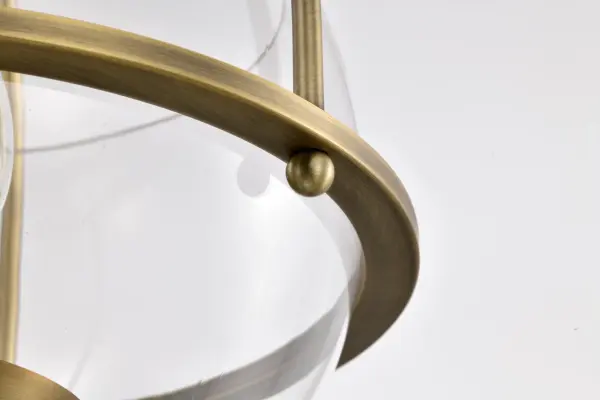 Amado 3-Light Pendant in Vintage Brass with Clear Glass - Image 12