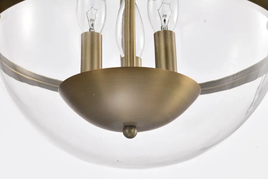 Amado 3-Light Pendant in Vintage Brass with Clear Glass - Image 13