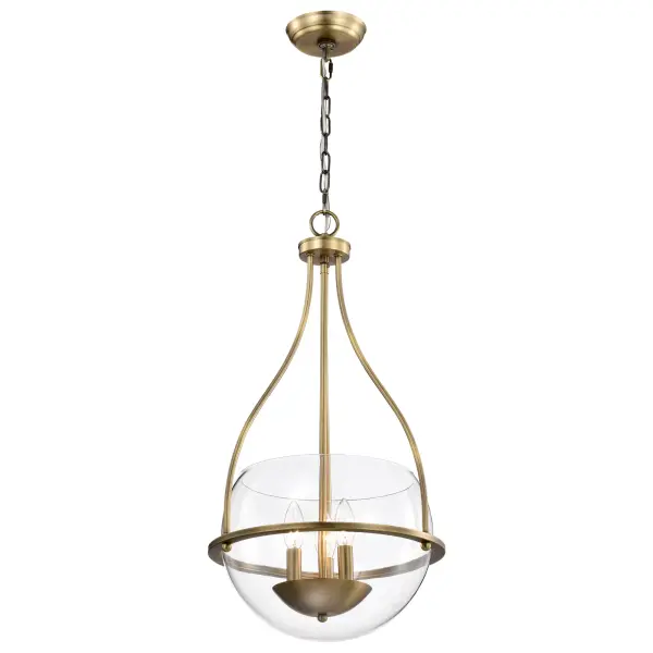 Amado 3-Light Pendant in Vintage Brass with Clear Glass - Image 4