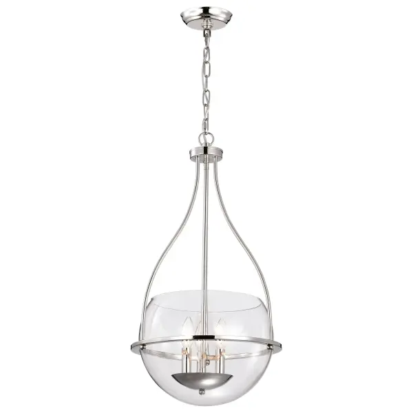 Amado 3-Light Pendant in Polished Nickel with Clear Glass - Image 2
