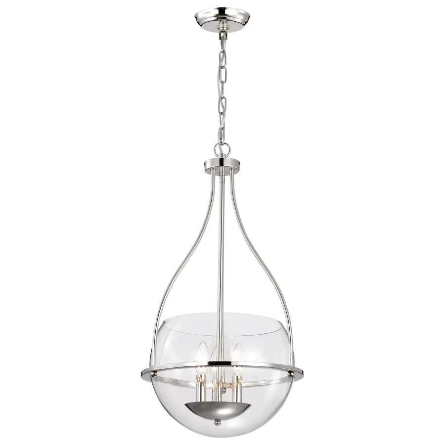 Amado 3-Light Pendant in Polished Nickel with Clear Glass - Image 2