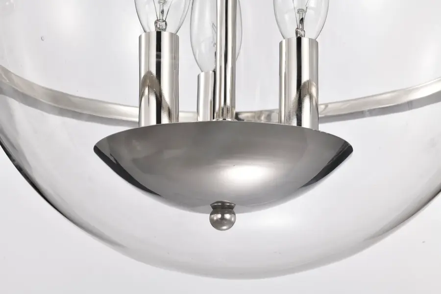 Amado 3-Light Pendant in Polished Nickel with Clear Glass - Image 12