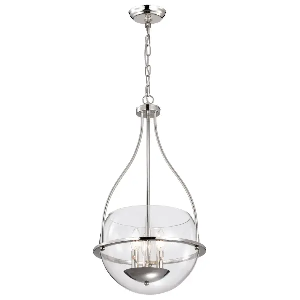 Amado 3-Light Pendant in Polished Nickel with Clear Glass - Image 4