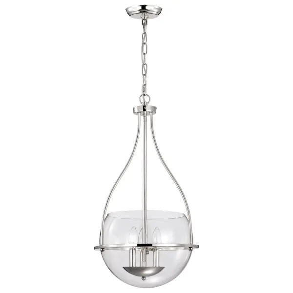 Amado 3-Light Pendant in Polished Nickel with Clear Glass - Image 5