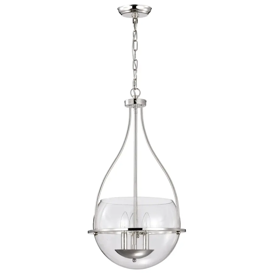 Amado 3-Light Pendant in Polished Nickel with Clear Glass - Image 5