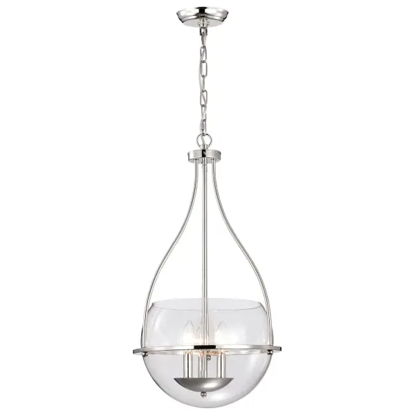 Amado 3-Light Pendant in Polished Nickel with Clear Glass - Image 6
