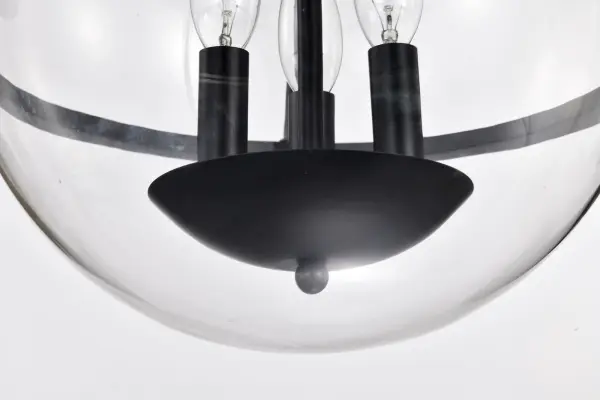 Amado 3-Light Pendant in Matte Black with Clear Glass - Image 15