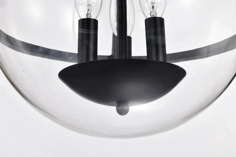 Amado 3-Light Pendant in Matte Black with Clear Glass - Image 15