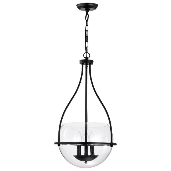Amado 3-Light Pendant in Matte Black with Clear Glass - Image 3
