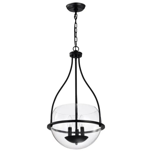 Amado 3-Light Pendant in Matte Black with Clear Glass - Image 5