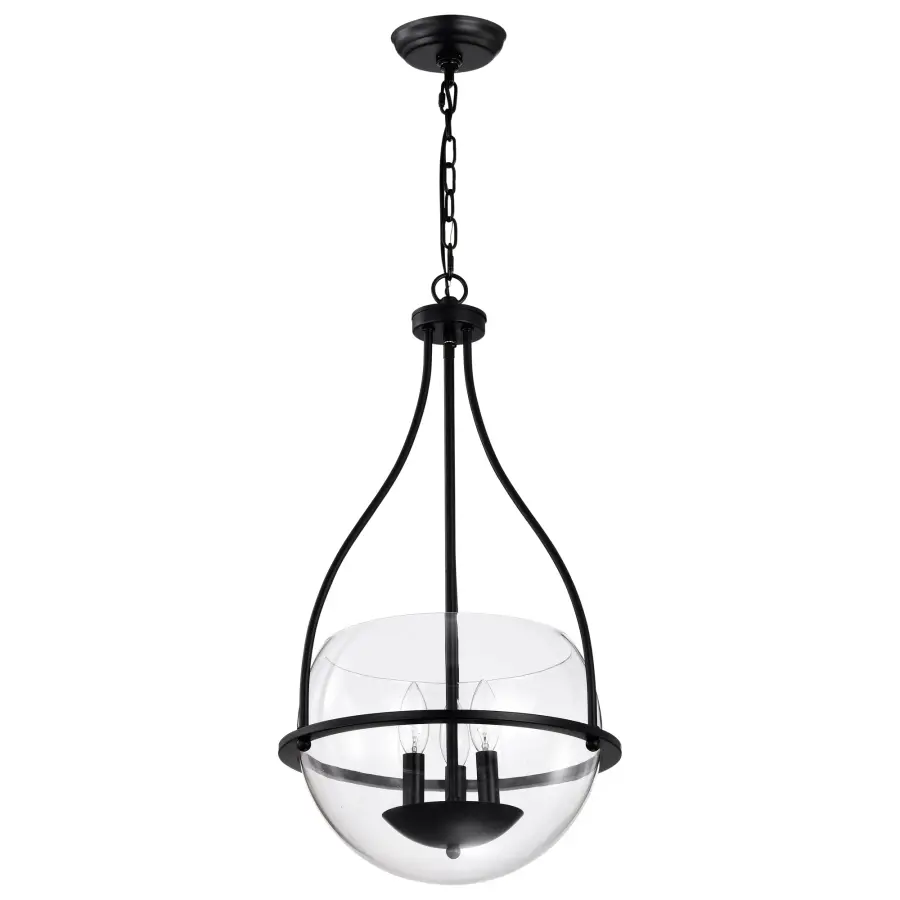 Amado 3-Light Pendant in Matte Black with Clear Glass - Image 5