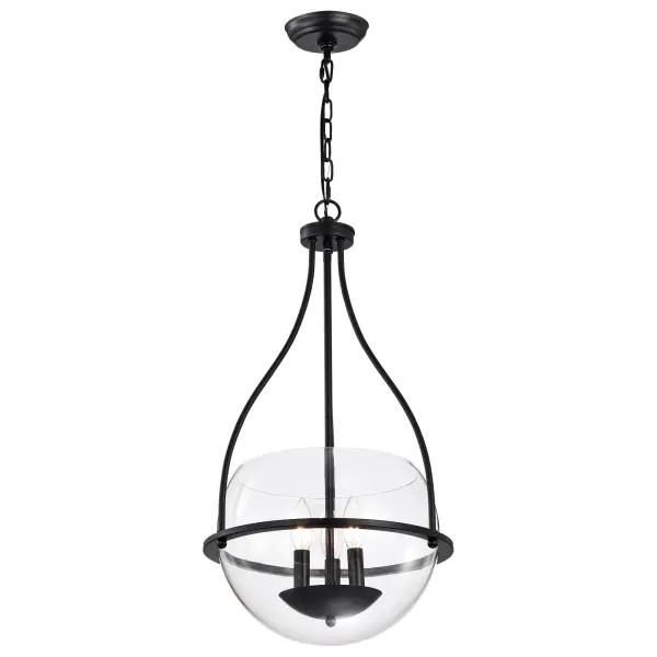 Amado 3-Light Pendant in Matte Black with Clear Glass - Image 6
