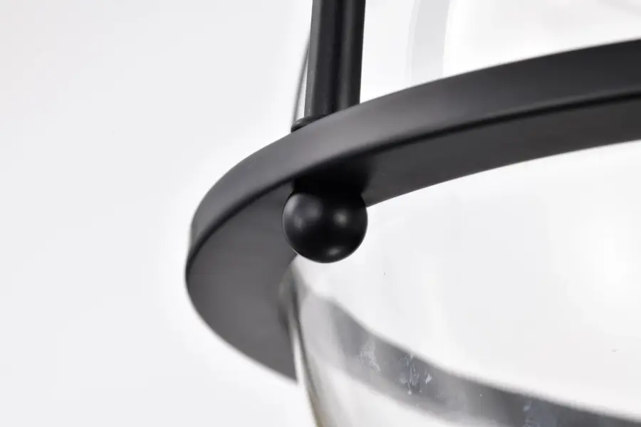 Amado 3-Light Pendant in Matte Black with Clear Glass - Image 7