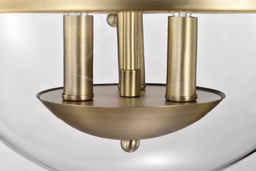Amado 3-Light Semi Flush Mount in Vintage Brass - Image 12
