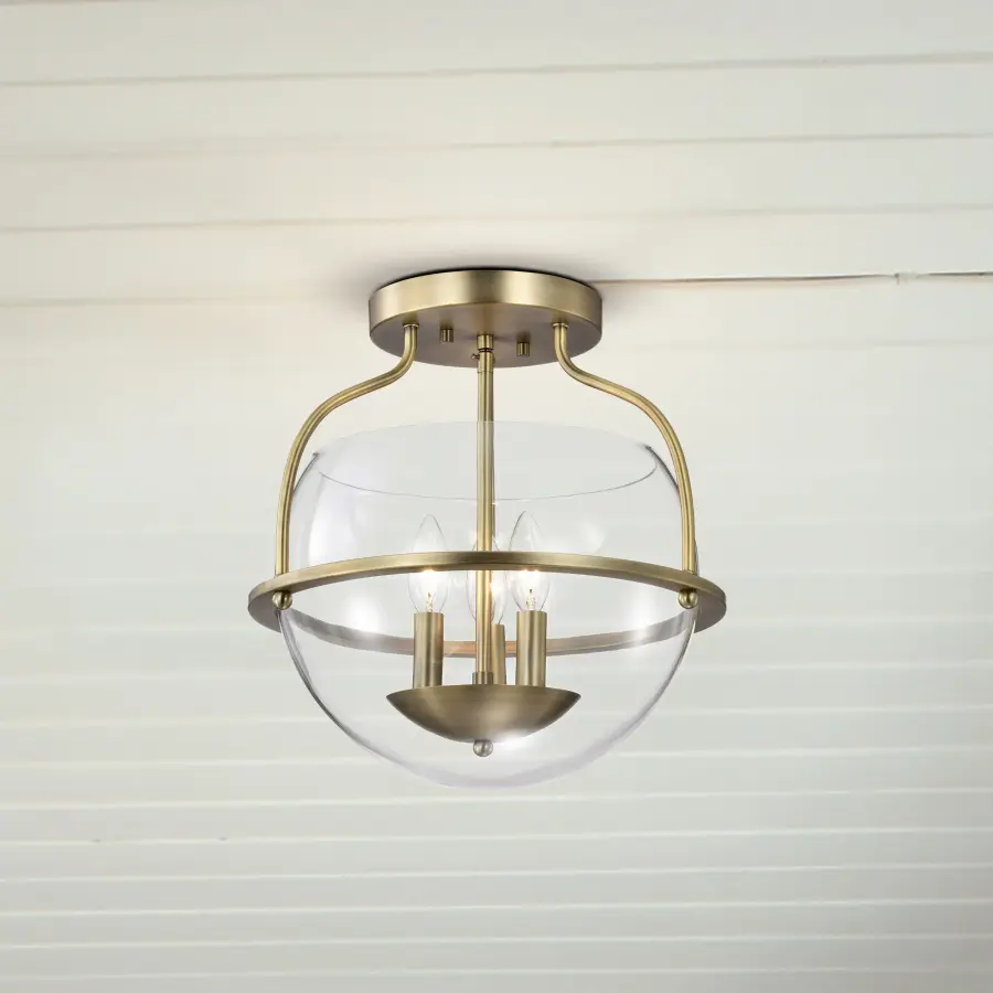 Amado 3-Light Semi Flush Mount in Vintage Brass - Image 16