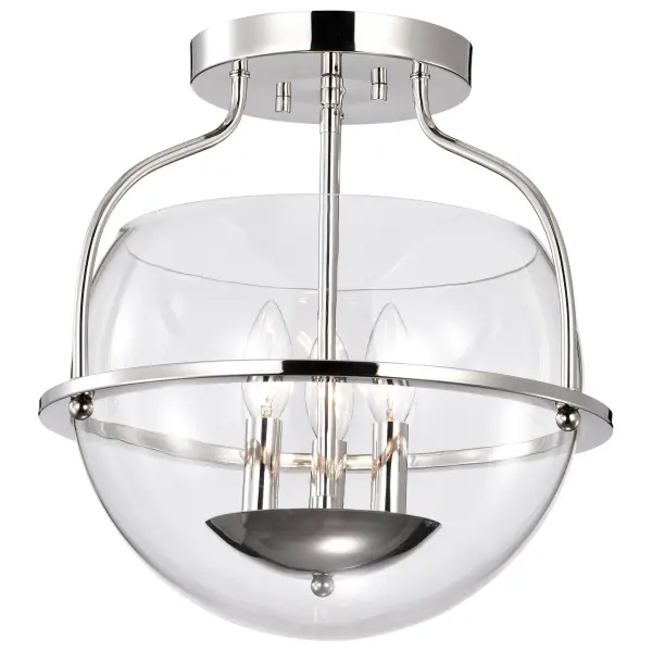 Amado 3-Light Semi-Flush Mount in Polished Nickel - Image 2