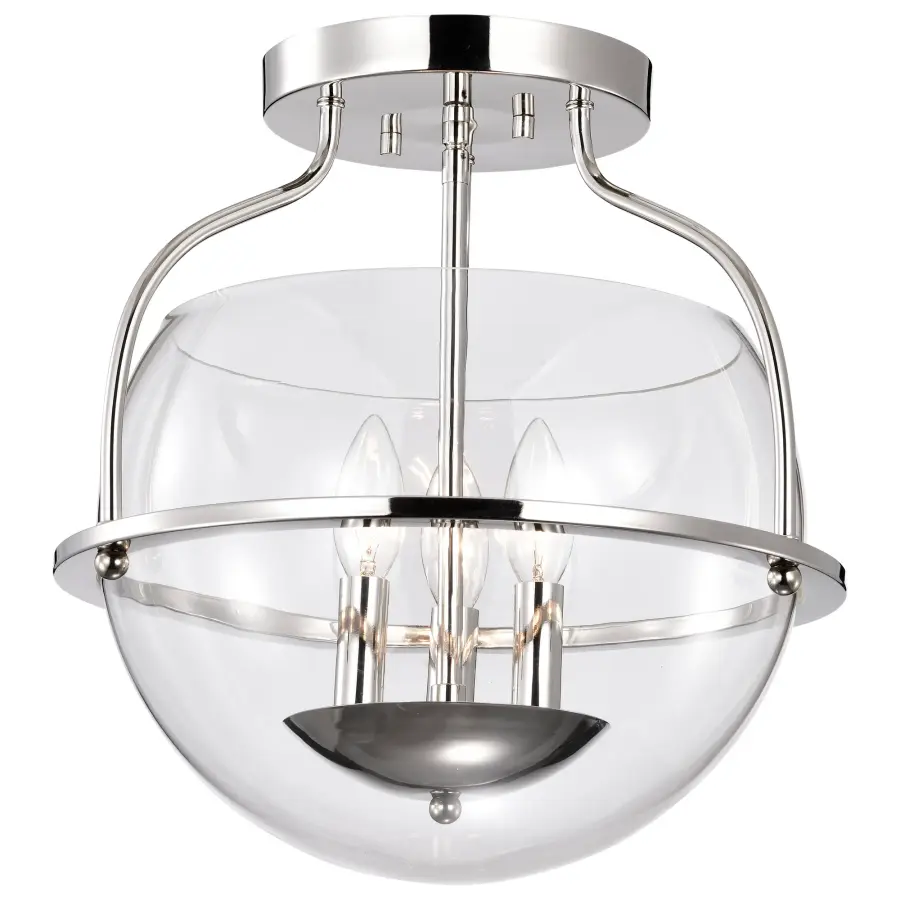 Amado 3-Light Semi-Flush Mount in Polished Nickel - Image 2