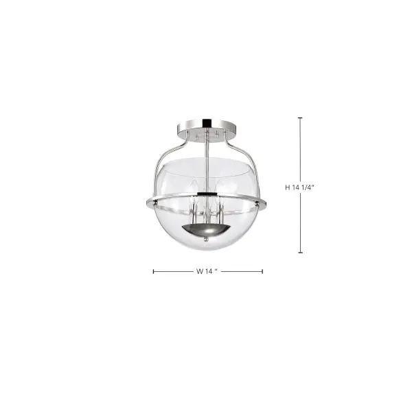 Amado 3-Light Semi-Flush Mount in Polished Nickel - Image 16