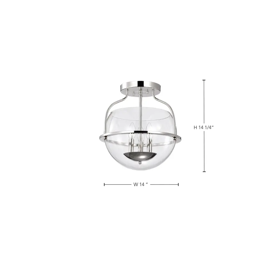 Amado 3-Light Semi-Flush Mount in Polished Nickel - Image 16