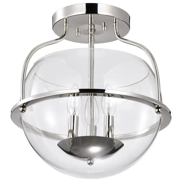 Amado 3-Light Semi-Flush Mount in Polished Nickel - Image 3