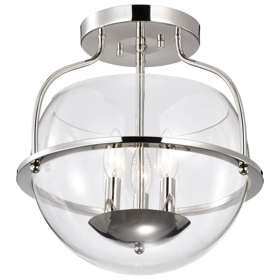 Amado 3-Light Semi-Flush Mount in Polished Nickel - Image 4