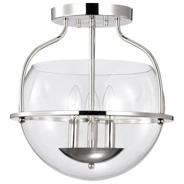 Amado 3-Light Semi-Flush Mount in Polished Nickel - Image 5
