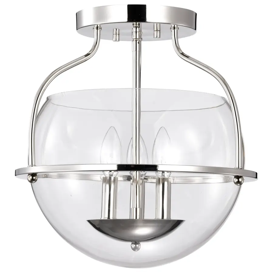 Amado 3-Light Semi-Flush Mount in Polished Nickel - Image 5