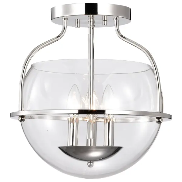 Amado 3-Light Semi-Flush Mount in Polished Nickel - Image 6