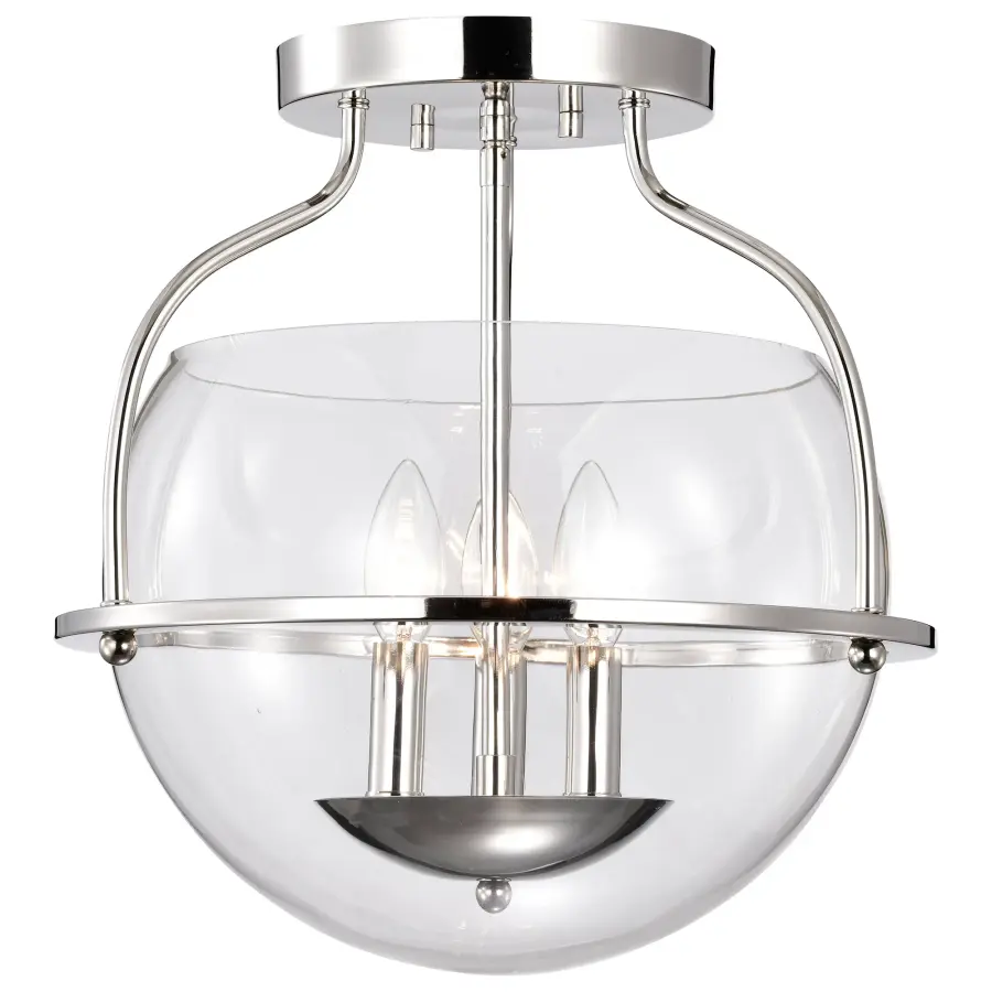 Amado 3-Light Semi-Flush Mount in Polished Nickel - Image 6
