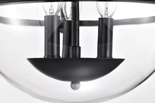 Amado 3-Light Semi-Flush Mount in Matte Black with Clear Glass - Image 11