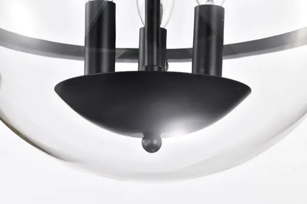 Amado 3-Light Semi-Flush Mount in Matte Black with Clear Glass - Image 12