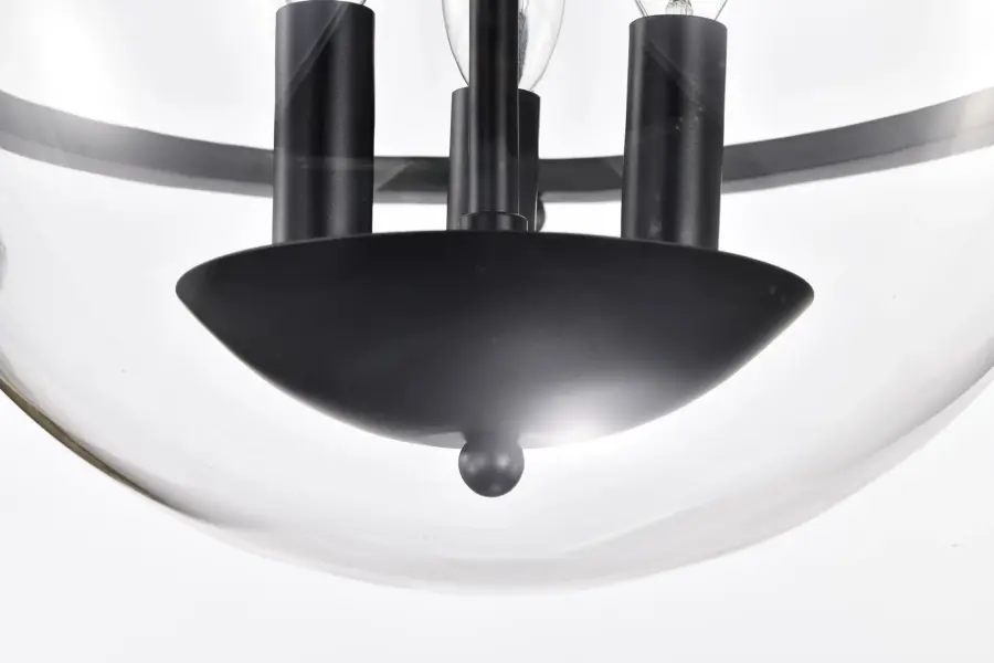 Amado 3-Light Semi-Flush Mount in Matte Black with Clear Glass - Image 12